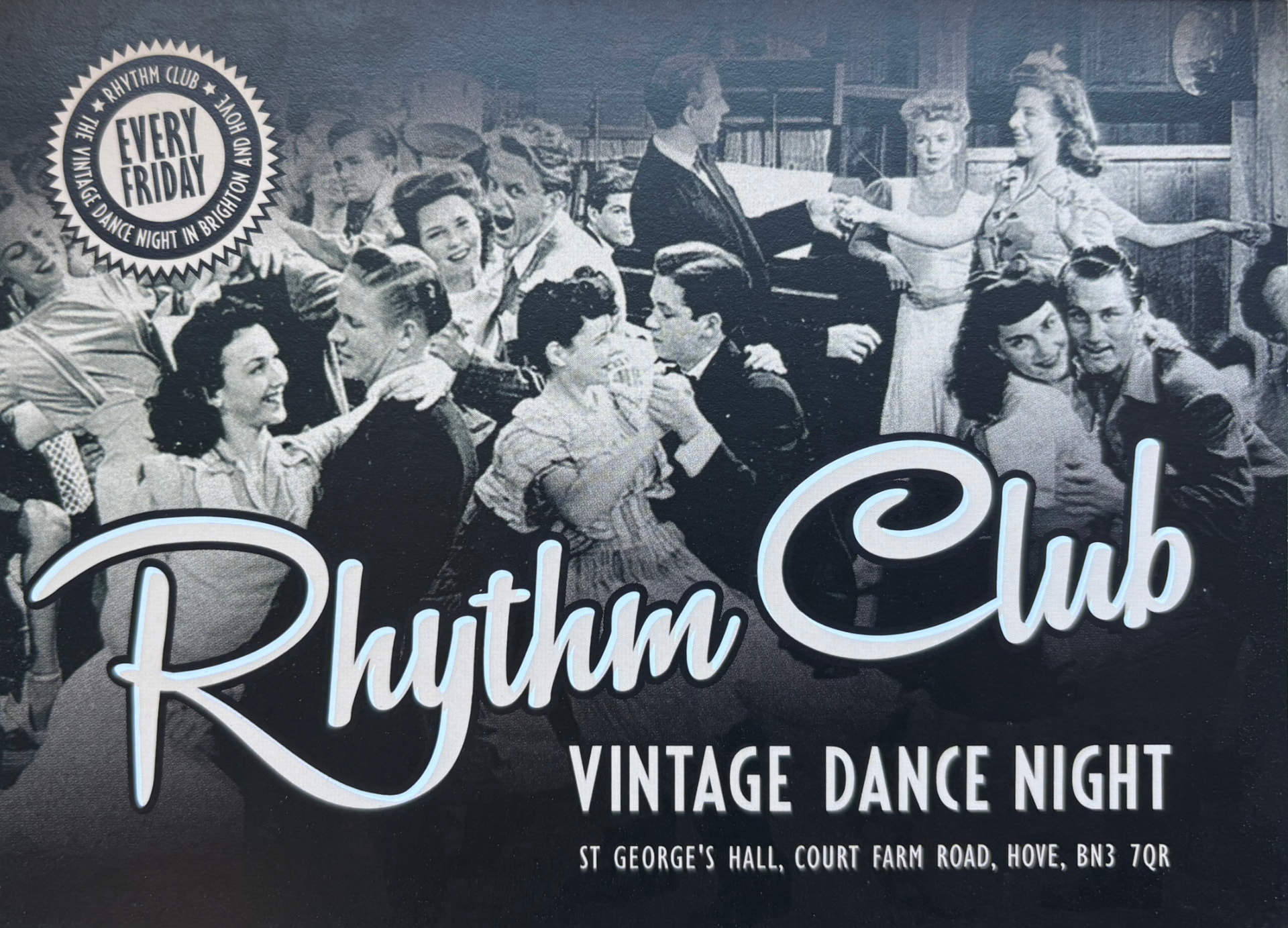 Rhythm Club (black) — original flyer (landscape)
