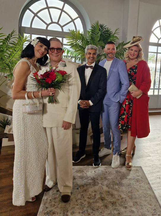 Natasha and Jay's 1950s Hollywood-inspired wedding photo