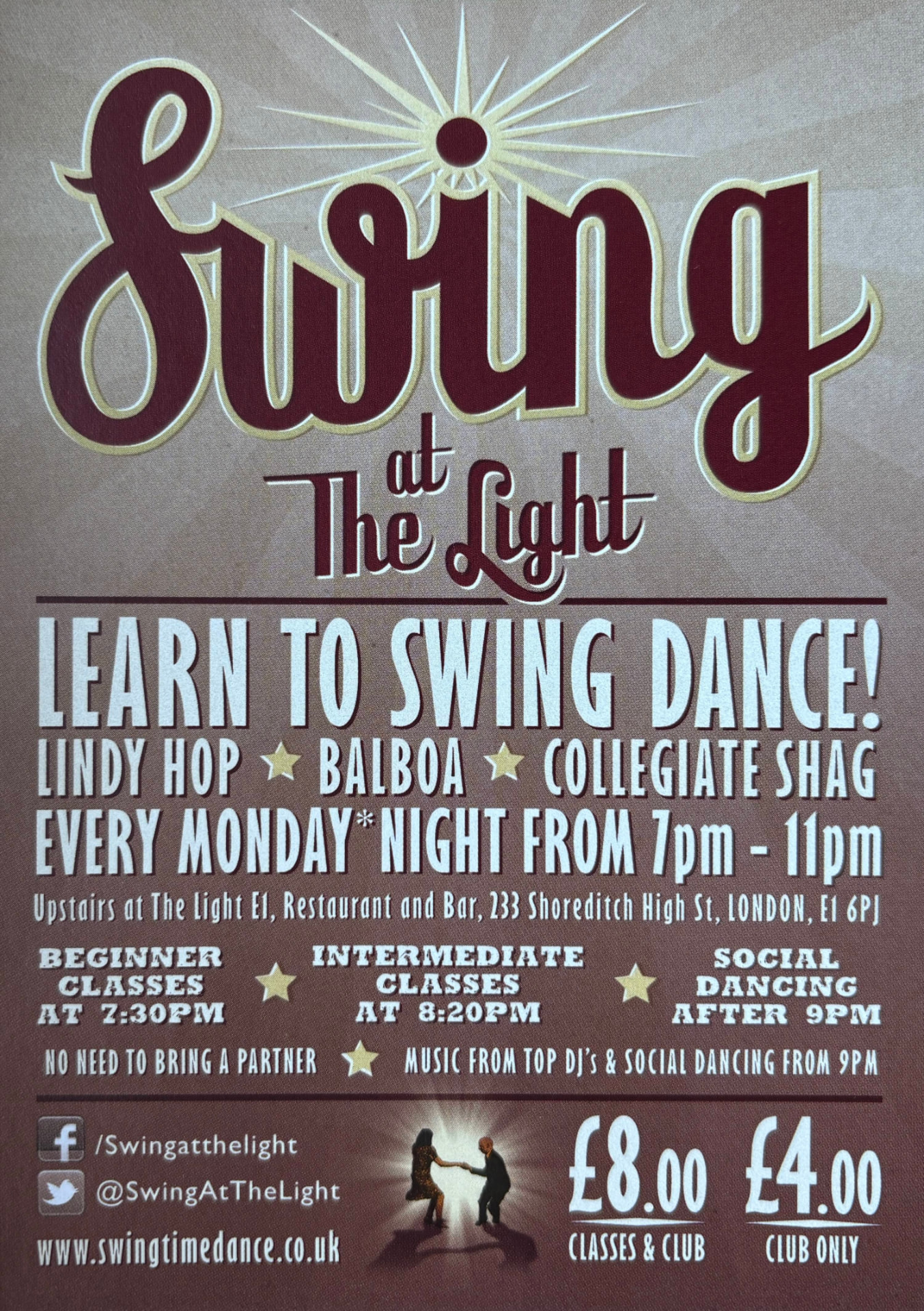 Swing at the Light (brown) — original flyer (portrait)